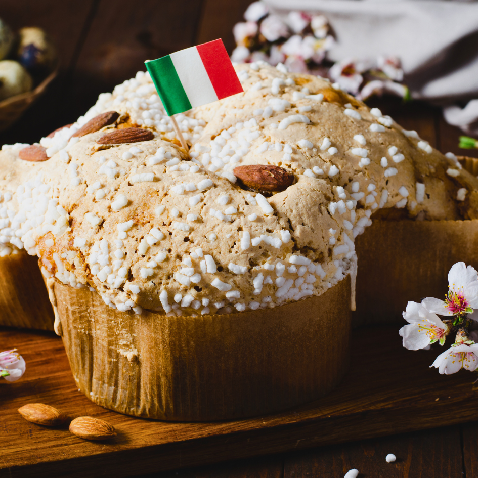 Colomba aus Italien. Osterkuchen mit traditionell hergestellt.